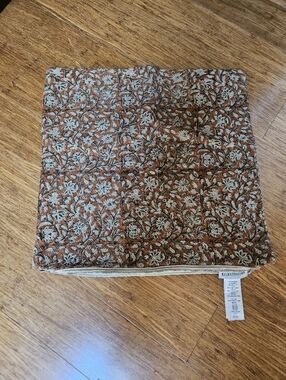 Rejuvenation Botanical Block Print Throw Pillow Cover - Rust & Cream